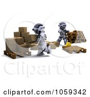 3d Robots Moving Packages