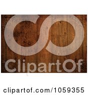 Royalty Free CGI Clip Art Illustration Of A Grungy Wood Plank Background With A Border