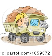 Poster, Art Print Of Construction Worker Operating A Dump Truck