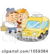 Poster, Art Print Of Taxi Driver Assisting A Woman