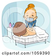 Royalty Free Vector Clip Art Illustration Of A Masseuse Working On A Patient by BNP Design Studio