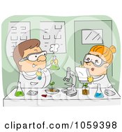 Royalty Free Vector Clip Art Illustration Of Scientists Working In An Agricultural Lab
