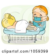 Royalty Free Vector Clip Art Illustration Of A Day Spa Worker Applying Body Scrub Onto A Client