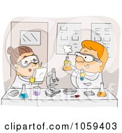 Royalty Free Vector Clip Art Illustration Of A Team Of Chemists In A Science Lab