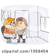 Royalty Free Vector Clip Art Illustration Of A Optician With A Patient by BNP Design Studio
