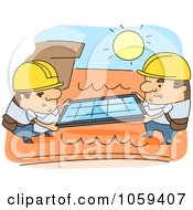 Poster, Art Print Of Men Installing Roof Solar Panels