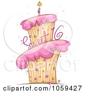 Poster, Art Print Of Sweet 16 Birthday Cake