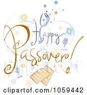 Poster, Art Print Of Happy Passover Text With Matzah And Dots