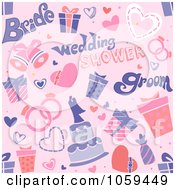 Royalty Free Vector Clip Art Illustration Of A Seamless Pink Bridal Shower Background