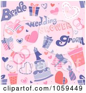 Poster, Art Print Of Seamless Pink Bridal Shower Background