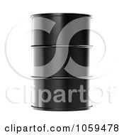 Royalty Free CGI Clip Art Illustration Of A 3d Black Barrel Of Gasoline by ShazamImages #COLLC1059478-0133