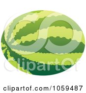 Royalty Free Vector Clip Art Illustration Of A 3d Whole Watermelon 2