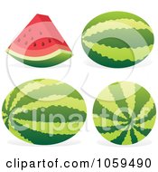 Royalty Free Vector Clip Art Illustration Of A Digital Collage Of 3d Watermelons by Any Vector