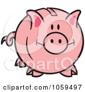 Royalty Free Vector Clip Art Illustration Of A Happy Piggy Bank by Any Vector