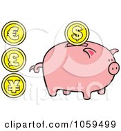Poster, Art Print Of Digital Collage Of Coins And A Piggy Bank