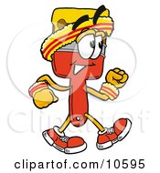 Poster, Art Print Of Paint Brush Mascot Cartoon Character Speed Walking Or Jogging