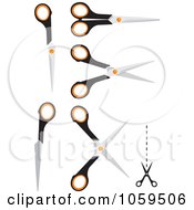 Poster, Art Print Of Digital Collage Of Scissors And Cut Here Lines