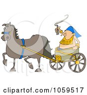 Horse Pulling A Guy In A Chariot