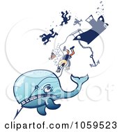 Royalty Free Vector Clip Art Illustration Of An Angry Whale Taking Down A Whaling Ship