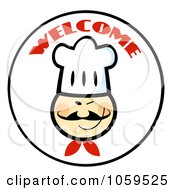 Royalty Free Vector Clip Art Illustration Of A Welcome Chef Face Circle 5