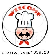 Royalty Free Vector Clip Art Illustration Of A Welcome Chef Face Circle 3