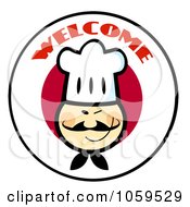 Poster, Art Print Of Asian Chef Face Over A Japanese Flag Circle