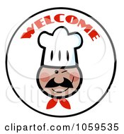 Royalty Free Vector Clip Art Illustration Of A Welcome Chef Face Circle 4