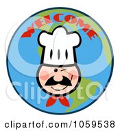 Poster, Art Print Of Winking Chef Face Over Earth