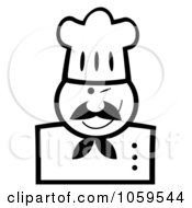 Poster, Art Print Of Black And White Winking Chef