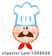 Poster, Art Print Of Chef Face Wearing A Hat - 2