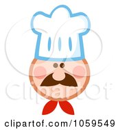 Royalty Free Vector Clip Art Illustration Of A Chef Face Wearing A Hat 2