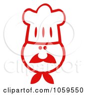 Poster, Art Print Of Red And White Chef Face Wearing A Hat