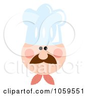 Royalty Free Vector Clip Art Illustration Of A Chef Face Wearing A Hat 3