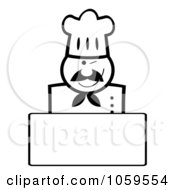 Royalty Free Vector Clip Art Illustration Of A Winking Black And White Chef Banner With Copyspace