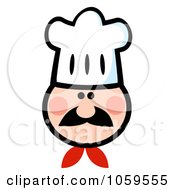 Poster, Art Print Of Chef Face Wearing A Hat - 1