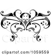 Poster, Art Print Of Black And White Swirl Butterfly Tattoo Design