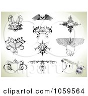 Royalty Free Vector Clip Art Illustration Of A Digital Collage Of Tattoo Designs by AtStockIllustration