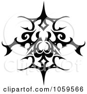 Royalty Free Vector Clip Art Illustration Of A Black And White Tribal Tattoo Design