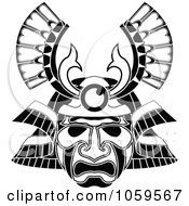 Royalty Free Vector Clip Art Illustration Of A Tribal Mask Tattoo Design by AtStockIllustration