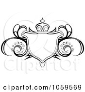 Royalty Free Vector Clip Art Illustration Of A Black And White Swirl And Shield Tattoo Design