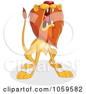 Royalty Free Vector Clip Art Illustration Of An Angry Roaring Lion
