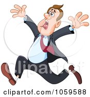 Poster, Art Print Of Stressed Businessman Running