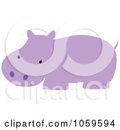 Poster, Art Print Of Cute Purple Hippo