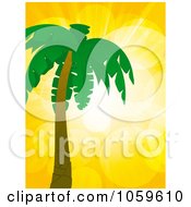 Poster, Art Print Of Palm Tree Against A Yellow Flare Sky