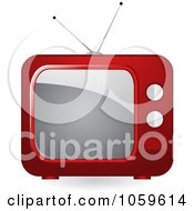 Royalty Free Vector Clip Art Illustration Of A Retro Red Box Television