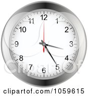 Royalty Free Vector Clip Art Illustration Of A Silver Wall Clock