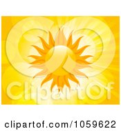 Royalty Free Vector Clip Art Illustration Of A Shiny Sun On A Yellow Flare Background