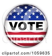 Royalty Free CGI Clip Art Illustration Of A 3d Vote Button With Stars And Stripes by stockillustrations #COLLC1059635-0101