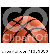 Poster, Art Print Of 3d Basketball With Black Lines Over Black