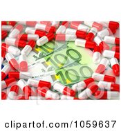 Poster, Art Print Of 3d Prescription Pills Over Euro Cash